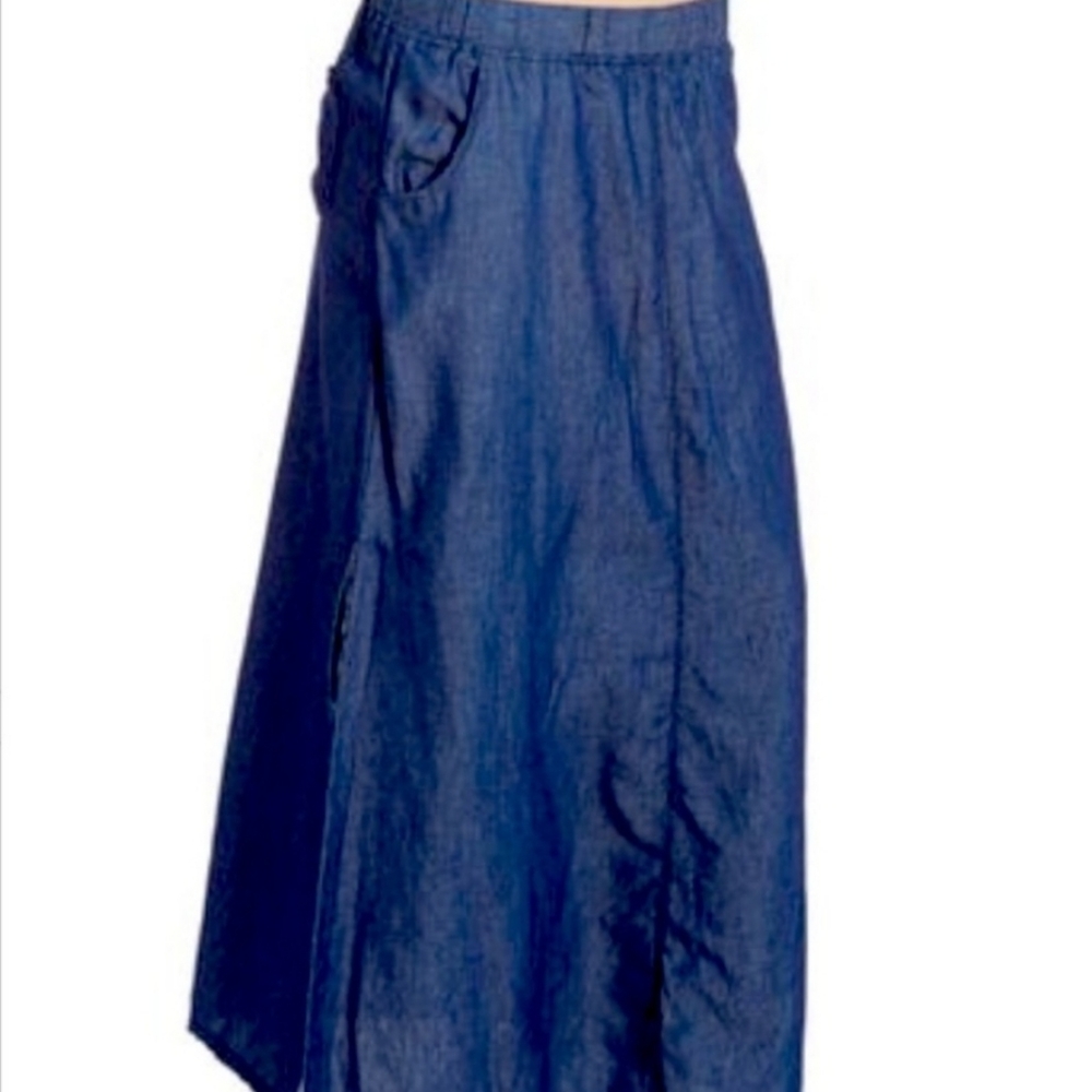 🌟SIENNA BOHO CHIC DENIM MAXI SKIRT W POCKETS🌟NWT